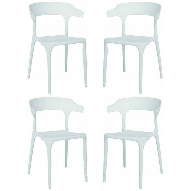 PACK DE 4 SILLON RIAD POLIPROPILENO BLANCO