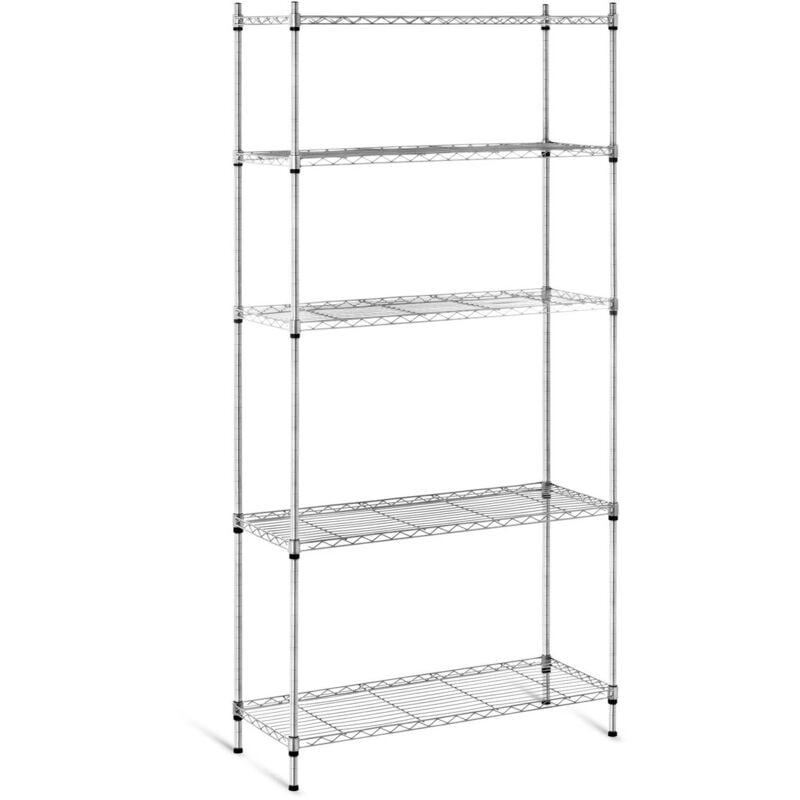 Estantería De Metal para gastronomía con 5 35 x 90 180 cm 150kg gris royal catering cocina rcmr1800p19c total150