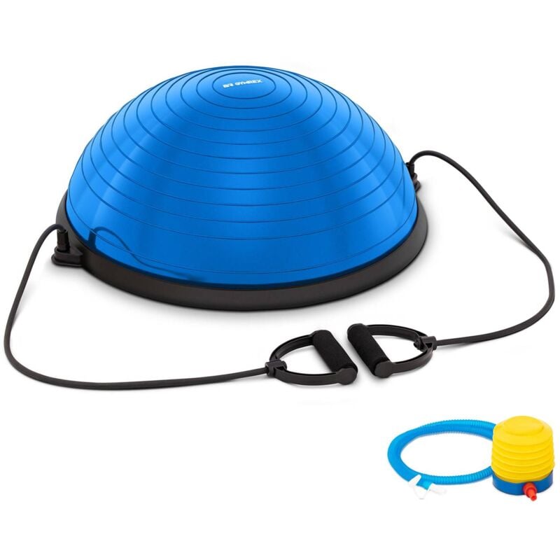 Gymrex Pelota De equilibrio con bandas goma plataforma fitness grbb 60 bomba incluida longitud las 65210 cm para aparato ejercicio yoga semiesfera 220kg