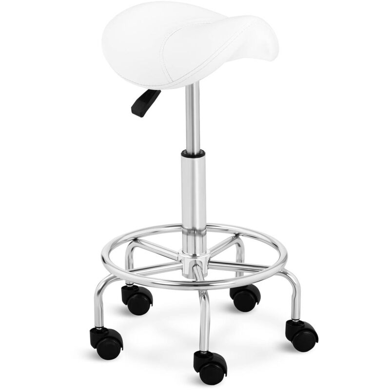 Physa Taburete Con ruedas asiento de trabajo frankfurt white hasta 150 kg altura regulable 57 69 cm tapizado en para peluquería tipo