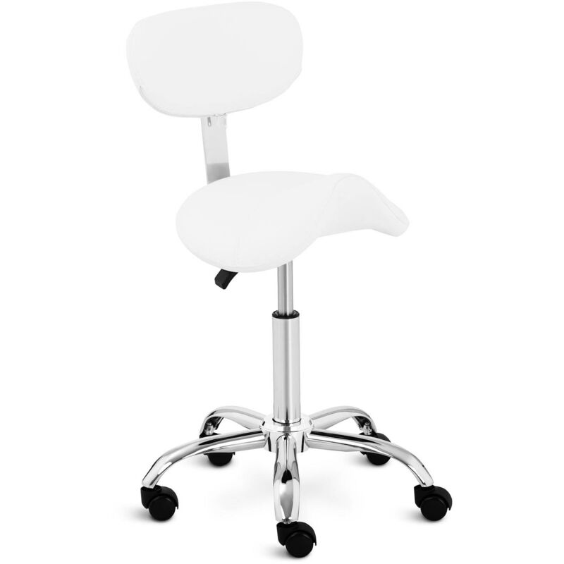 Physa Taburete Con ruedas asiento de trabajo hamburg white hasta 150 kg altura regulable 6080 cm tapizado en cuero blanco sgabello per estetiste parrucchieri 60 80