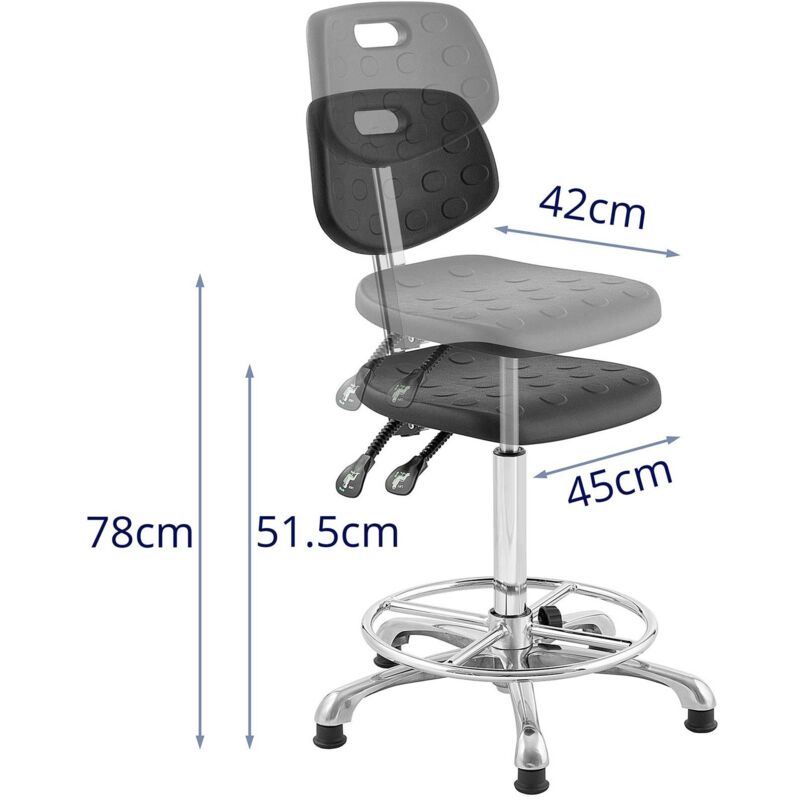  Silla de escritorio pequeña sin brazos, silla de oficina en  casa con ruedas, silla de trabajo de piel sintética con respaldo bajo con  soporte lumbar, altura ajustable, silla giratoria de 360°