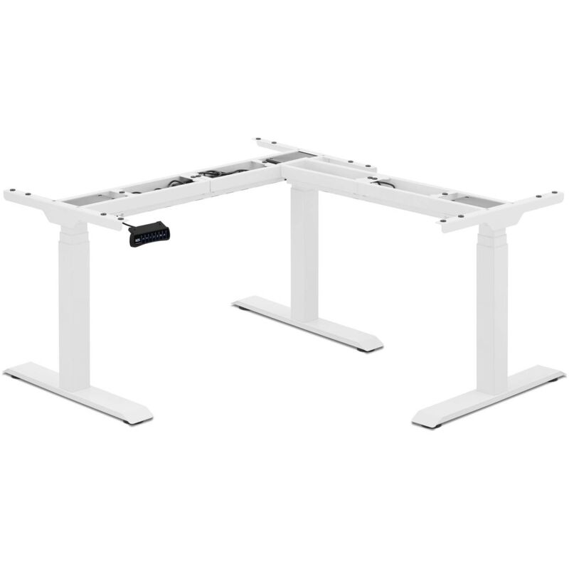 Bastidor para Mesa de Esquina Estructura con Ajuste de Altura 150 kg Blanco