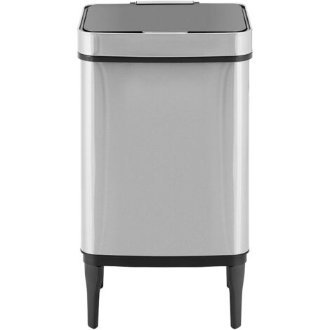 WENKO Cubo de basura con tapa oscilante papelera baño cocina Economic gris  6 L