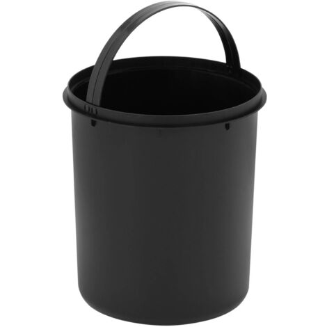 Home Basics - Cubo de basura de 3 litros (negro) | Cubo de basura pequeño  con diseño de mármol | Cubo de basura pequeño para baño
