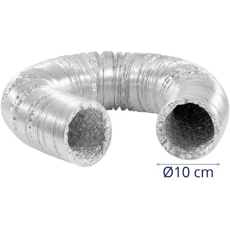 Tubo flexible de aluminio (Ø x L: 100 mm x 100 cm, Plateado)