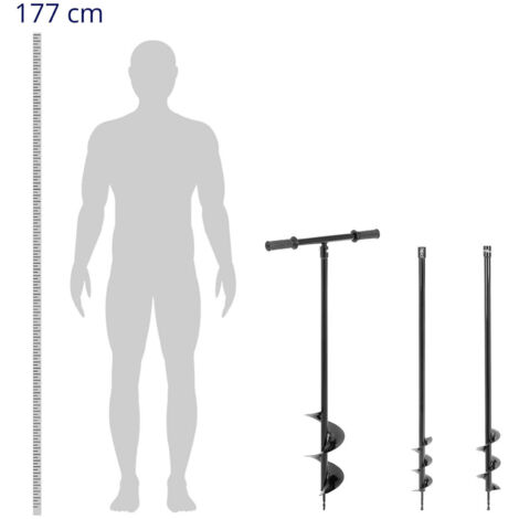 Ahoyadora Manual KOTARBAU De 170 Mm - Taladro De Tierra Con Mango En T Antideslizante, Para Plantar Árboles Y Postes (Peso 2.46 Kg)