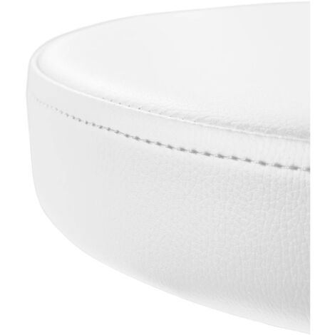 Taburete con ruedas y respaldo para estética - 445-580 mm - 150 kg - Blanco