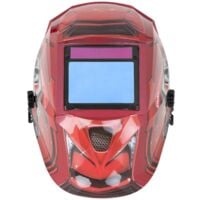 Careta De Soldar Casco Automático Máscara Soldadura 1/30000S Protección DIN 9-13 - Blanco, Rojo