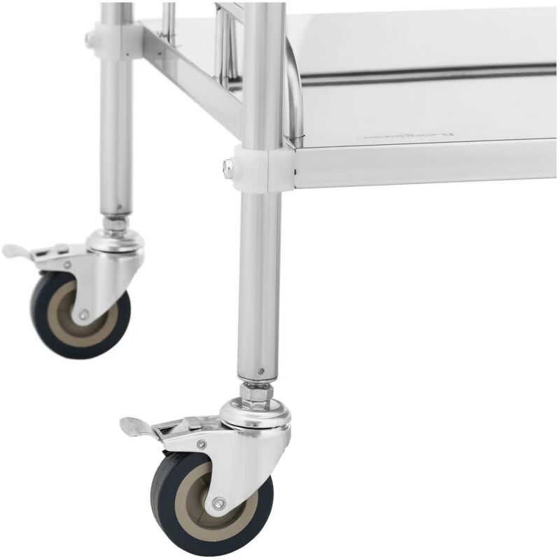 Carrello da laboratorio acciaio inox 3 ripiani 15 kg freni