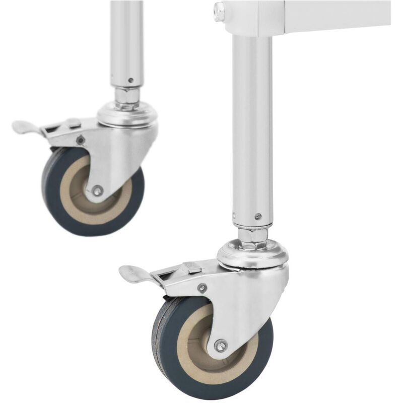 Carrello di Servizio in Acciaio Inox AISI 304 - Tubolare 20 mm - N° 2  Ripiani - Portata Max Kg 80