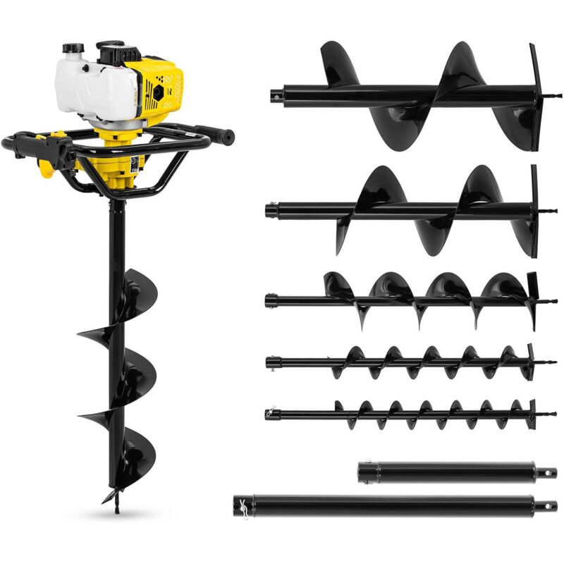 Set di trivelle - 2.3 kW - 6 punte e 2 prolunghe incluse - Mototrivella  Trivella per trapano