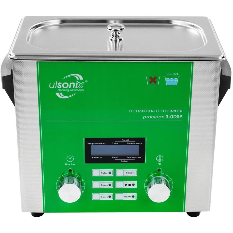 Pulitore Ultrasuoni Lavatrice Ultrasuoni 3 Litri 160W 0-80°C 60 Min Acciaio  Inox