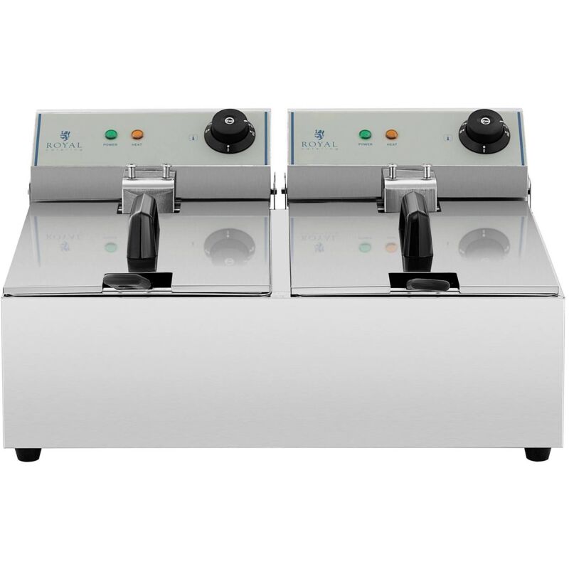 Friggitrice Elettrica Doppia Professionale Capacita' Max. 2 X 10 L E 2 X  3200 W