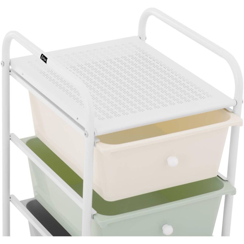 Carrello per estetista 4 cassetti Verde, grigio, rosa, crema