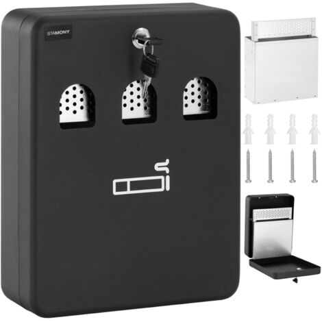 Posacenere Da Parete In Acciaio Inossidabile Per Esterno - Impermeabile, Antimanomissione, Dimensioni 5x20 Cm, Adatto Per Hotel, Centri Commerciali E Spazi Pubblici