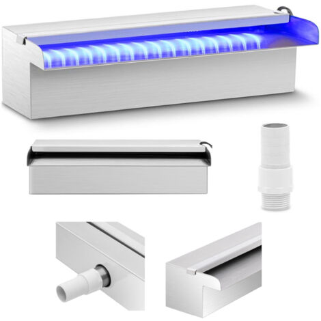 Fontana Cascata Giardino In Acciaio Inox 304 - 30x60x70 Cm Per Laghetto E Piscina Con Accessori