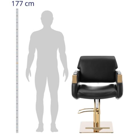 Poltrona da parrucchiere con poggiapiedi - 920 - 1070 mm - 200 kg - Crema,  oro Poltrona da parrucchiere Sedia