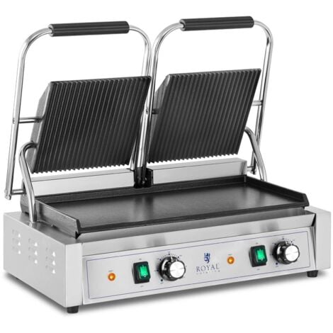 BEPER P101TOS501 Bistecchiera Elettrica Multifunzione - Piastra Elettrica  per Cucinare con Griglia Liscia e Rigata per Carne