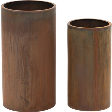 Vaso Portavaso In Corten Tubus – Design Quadrato, Finitura Rame, Capacità 12L - 2