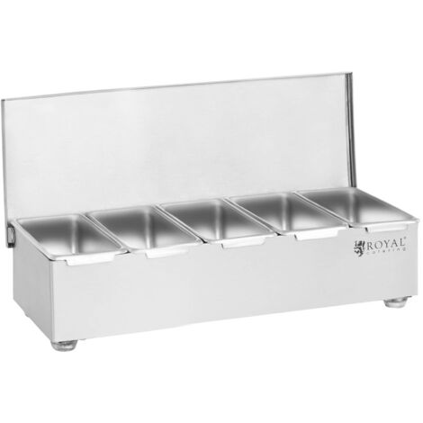 Contenitore Portacondimenti Acciaio Inox 5 X 450 Ml 14 5 X 7 65 X 7 2