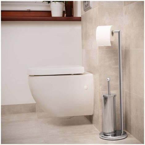 mDesign Porta Carta igienica autoportante – Pratico Porta Rotolo Bagno –  Colore: Bianco – Funzionale portarotolo Carta igienica da Terra con  Dispenser : : Casa e cucina