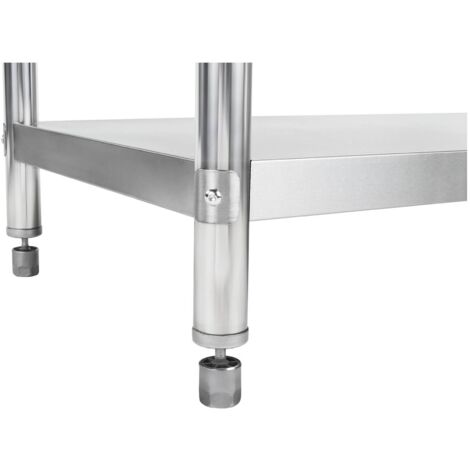 Tavolo Inox Acciaio Inossidabile Banco Da Lavoro Alzatina 120 X 70 Cm 115 Kg