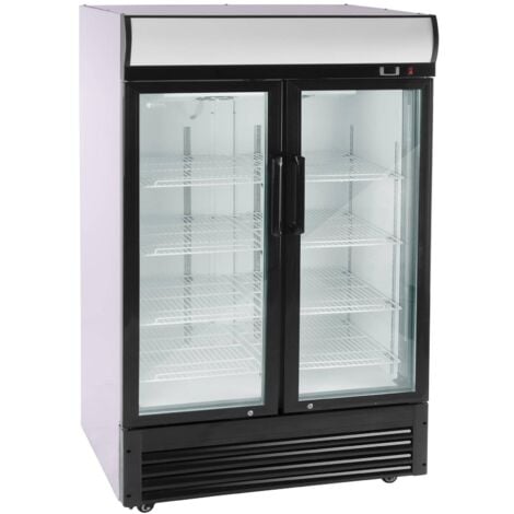 Vetrina Frigo da Banco con Vetri Dritti - Refrigerata - Motore incorporato  - Due piani - Piano liscio - Bianca - 172x60x60h cm