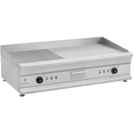 Piastra Elettrica Inox Professionale Fry Top Barbecue 230V Liscia + Rigata  100Cm