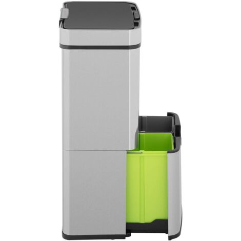 Pattumiera Automatica HOMCOM 72L A 3 Scomparti Con Sensore Infrarossi - Acciaio E ABS, Design Moderno Per Cucina - Foto 7
