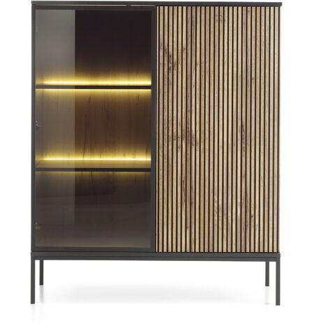 Cómoda ODENSE 104x126 cm - roble y negro
