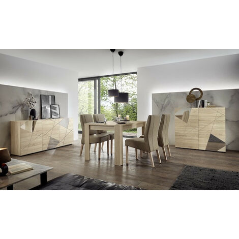 Comedor completo VITTORIA roble Sonoma - Aparador: CON