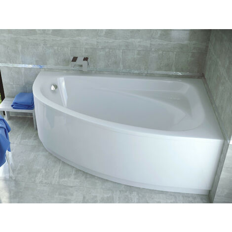 Bañera esquinera CORNEA 140x80 cm ángulo derecho, con faldón