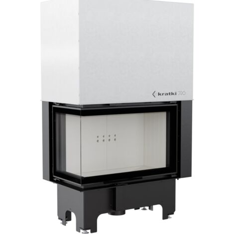 BRICOSOL Chimenea de leña de acero KRATKI VNL 810/410 14 kW Ø 200 puerta elevable