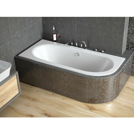 Bañera HILIO 150x75 cm Izquierda sin faldón - Dimensiones: 160cm