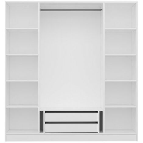 Mueble recibidor KALE 180 cm blanco y madera