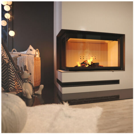 BRICOSOL Chimenea de leña de acero KRATKI MBO izquierda 15 kW Ø 200