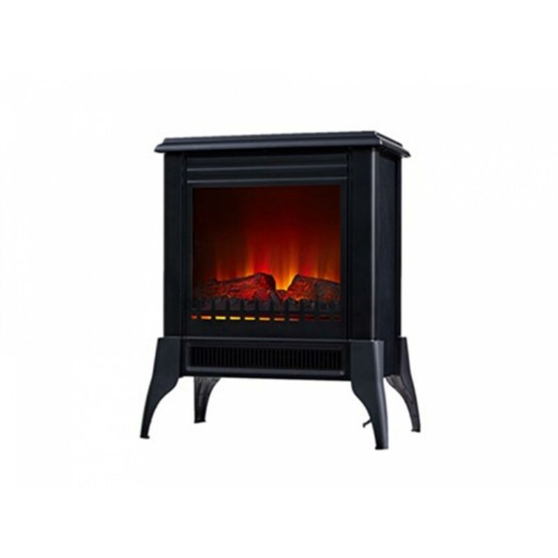 Chimenea eléctrica de suelo 2000W acero negro y patas