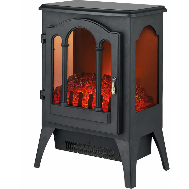 Chimenea eléctrica 2kW diseño clásico en negro