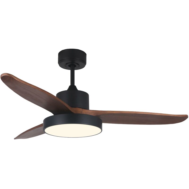 Firstline Ventilador De techo con motor dc y palas madera negro aspas 122cm luz para 25m2 darkwind klassfan 166cm led 3