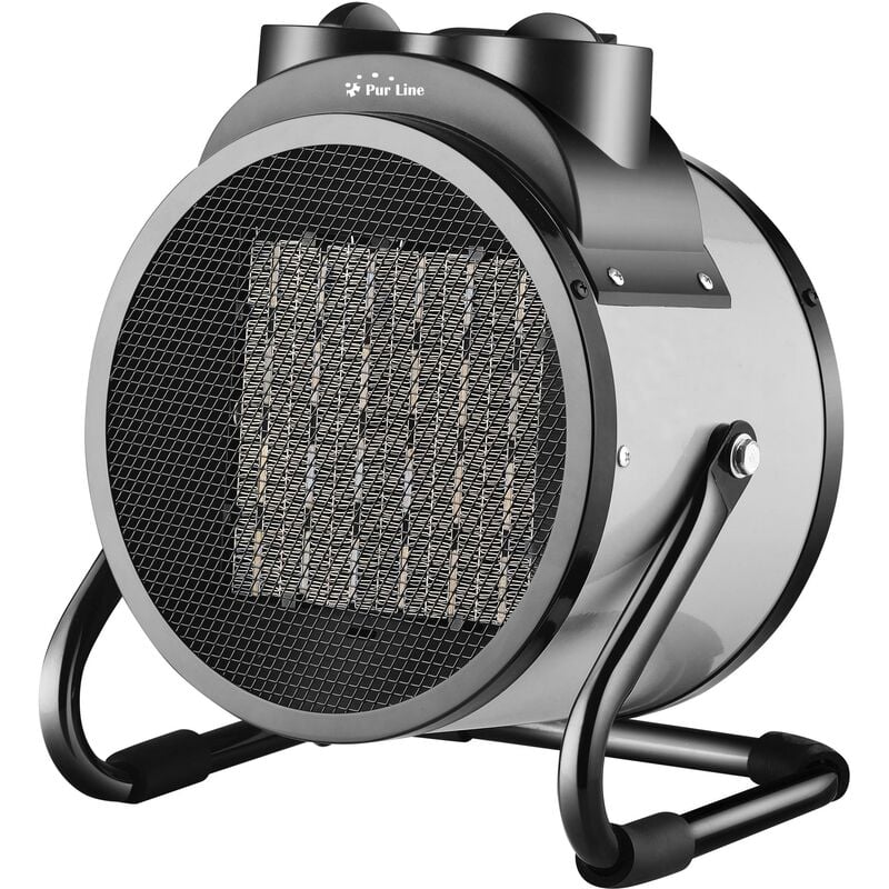 Purline Calefactor Industrial de 3000w en gris hoti f3000 termoventilador negro