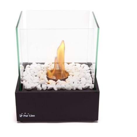 Chimenea de etanol de sobremesa en metal negro