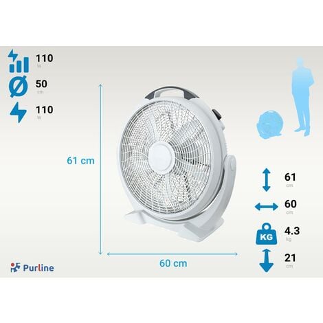 Ventilador Pie - Cecotec EnergySilence 500, 40 W, Cinco Aspas de 40 cm de  diámetro, Tres Velocidades, Blanco