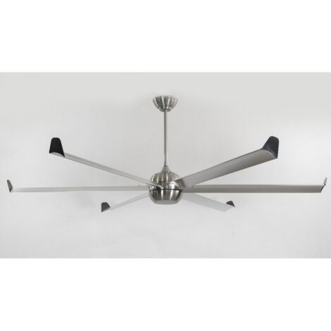Ventilador de techo DC plata con aspas de aluminio 236cm y luz para 125m2 (1/5)