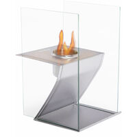 Chimenea de etanol de sobremesa en acero inoxidable y cristal templado