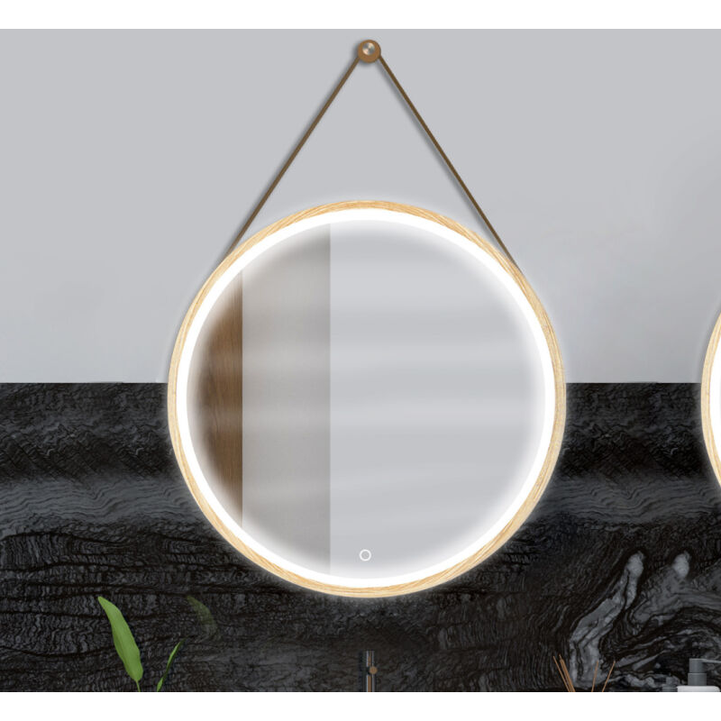 Miroir lumineux rond Diam.75 cm Renzo, Tactile, Anti-buée, Variateur