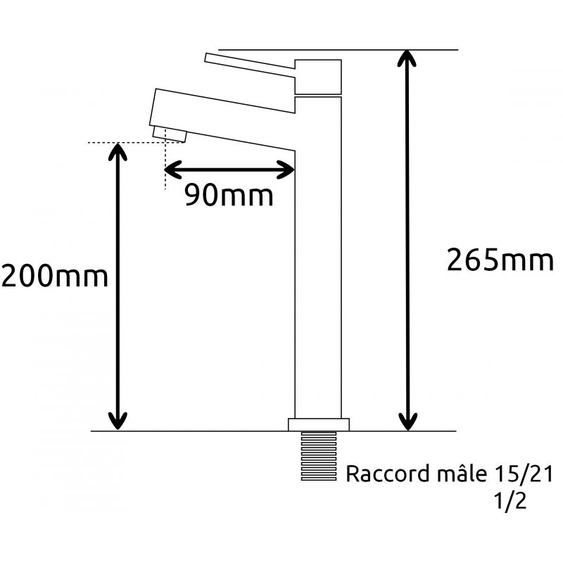 Robinet lave-mains chromé H 20.9 cm - rétro - eau froide uniquement