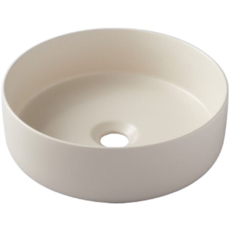 Vasque à poser Andria ø37cm - Beige mat - Rebords fins