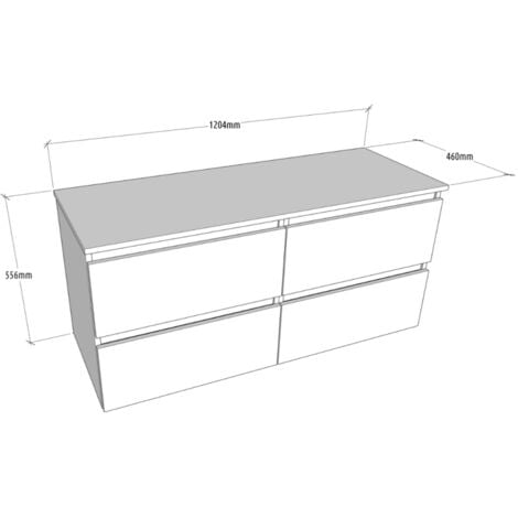 Meuble salle de bain 120 cm pour vasque à poser - Effet bois strié - A suspendre - Karaib 2