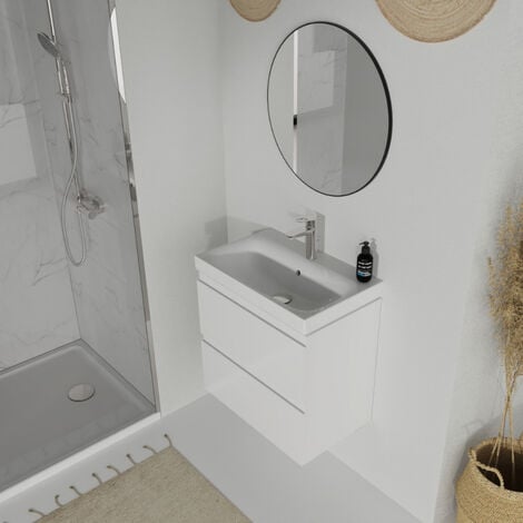 Meuble de salle de bain 60x37.5cm faible profondeur blanc